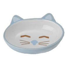 Here Kitty Cat Bowl Oval Blue 13cm