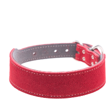 Dog Collar Suede Red