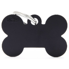 Pet ID Tag Aluminium Black Bone