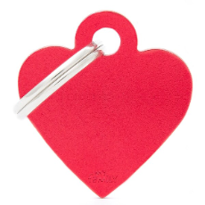 Pet ID Tag Aluminium Red Heart