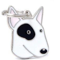 Pet ID Tag Friends White Bull Terrier Dog 2.5cm x 3cm