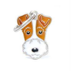 Pet ID Tag Friends Fox Terrier Dog 2.2cm x 2.8cm