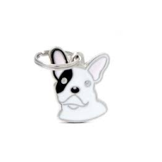 Pet ID Tag White French Bulldog 2.3cm x 2.5cm