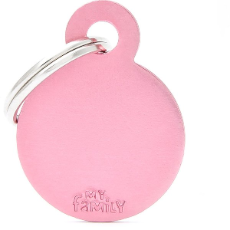 Pet ID Tag Aluminium Small Circle Pink 20mm