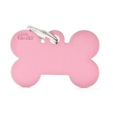 Pet ID Tag Aluminium Pink Bone Large