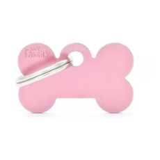 Pet ID Tag Aluminium Pink Bone Small