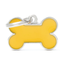 Dog Tag Small Yellow Basic Handmade Bone Small Yellow