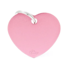 Pet ID Tag Aluminium Pink Heart Large