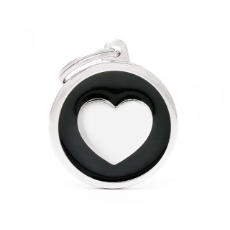 Dog Tag Classic Heart Black