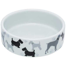 Ceramic Bowl Dog Print Design 12.7cm