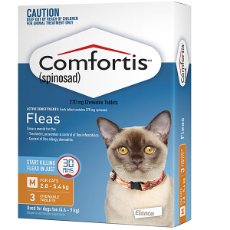 Comfortis For Medium Cats Orange 270mg - 2.8 to 5.4kg 3 Pack