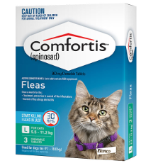 Comfortis For Large Cats Green 560mg - 5.5 to 11.2kg 3 Pack