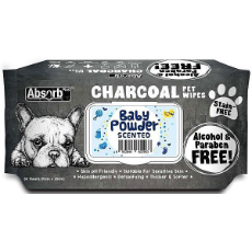 Charcoal Pet Wipes Baby Powder 80pack