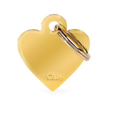 Pet ID Tag Aluminium Gold Heart Small