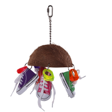 Bird Toy Coconut With Sneakers Medium