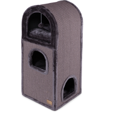 Cat Post - 3 Chamber Den Charcoal W40xD40xH100cm