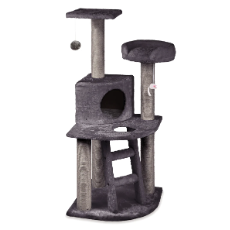 Cat Post - Corner 3 Level Playground Charcoal