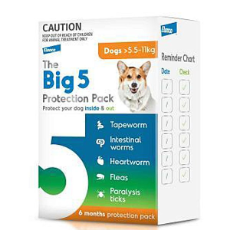 Big 5 All Round Treatment For Dogs 5.5>11kg 6 Pack 6 Pack