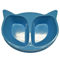 Scream Cat Face Double Bowl 2 Loud Blue 350ml