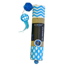 Scream Cardboard Roller Cat Toy Blue Loud Blue 24cm