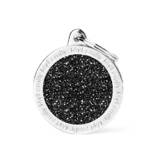 Dog Tag Shine Circle Black Large