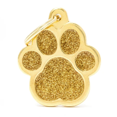 Dog Tag Shine Paw Gold Large