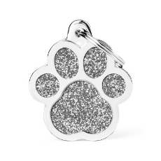 Dog Tag Shine Paw Grey Large