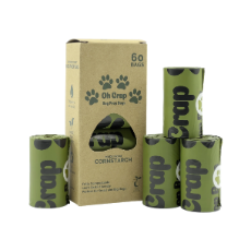 Oh Crap - Non Plastic Poop Bag 60 Bags - 15 Per Roll