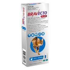 Bravecto Plus Cat Blue 2.8 to 6.25kg 2 Pack