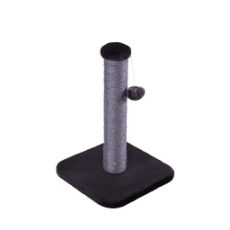 Cat Scratch Post Black Plush Small W30xD30xH44cm