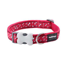 Red Dingo Dog Collar Flying Bones Red