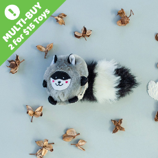 Zippy Paws Bushy Throw Raccoon 24x10x10cm