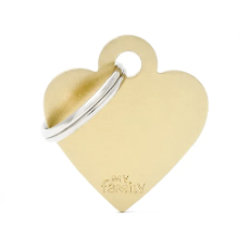 Pet ID Tag Aluminium My Family Basic Heart Golden Small