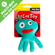 Pet One Cat Toy Plush Octopus Blue 12.5cm