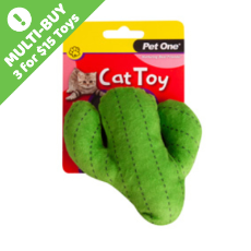 Pet One Cat Toy Plush Cactus Green 11.5cm