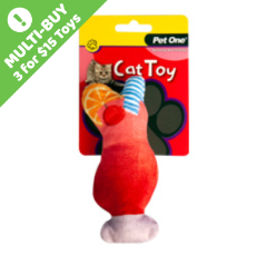 Pet One Cat Toy Plush Meowjito Red 14cm