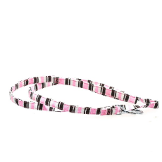 Canvas Dog Lead, Striped Pink