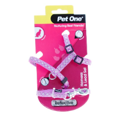 Cat Harness & Lead, Floral Purple