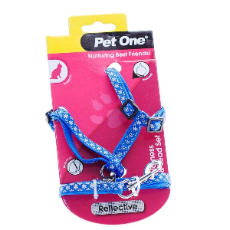 Cat Harness & Lead, Floral Blue