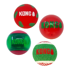 KONG Holiday Occasions Balls 4 Pack Medium