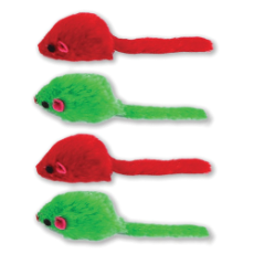 Kitty Play Christmas Cat Toy Mice 4pk 11cm