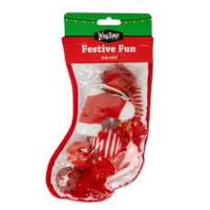 WagTime Christmas Festive Red Cat Stocking 24cm