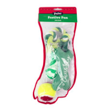 WagTime Christmas Festive Green Dog Stocking 34cm